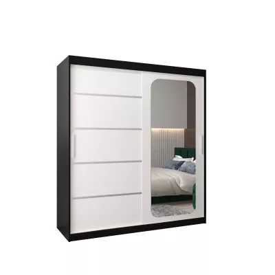 Zrcadlová skříň DONICELA 3 - 180 cm, černá / bílá
