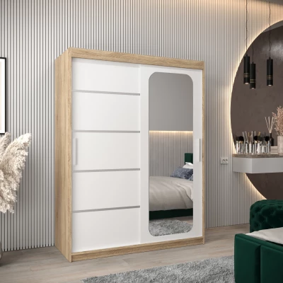 Zrcadlová skříň DONICELA 3 - 150 cm, sonoma / bílá