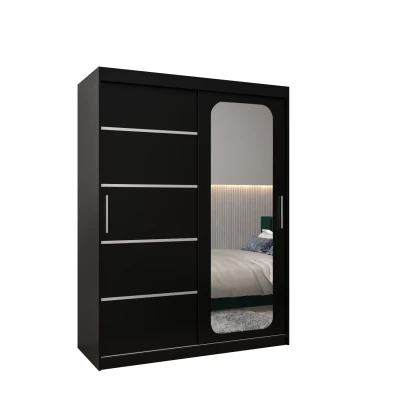 Zrcadlová skříň DONICELA 3 - 150 cm, černá