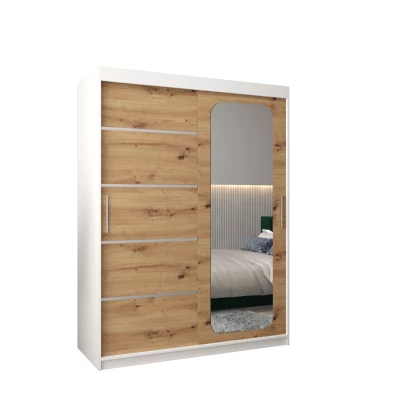 Zrcadlová skříň DONICELA 3 - 150 cm, bílá / artisan