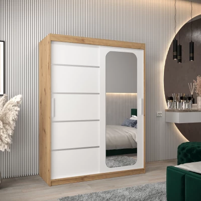 Zrcadlová skříň DONICELA 3 - 150 cm, artisan / bílá