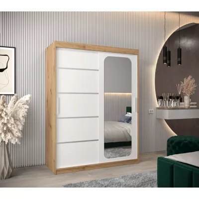 Zrcadlová skříň DONICELA 3 - 150 cm, artisan / bílá