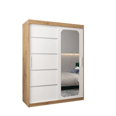 Zrcadlová skříň DONICELA 3 - 150 cm, artisan / bílá