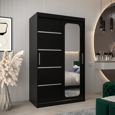 Zrcadlová skříň DONICELA 3 - 120 cm, černá