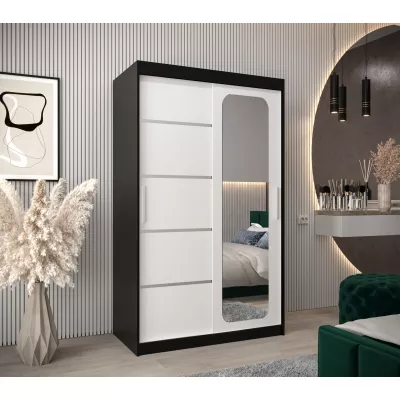 Zrcadlová skříň DONICELA 3 - 120 cm, černá / bílá