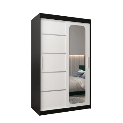 Zrcadlová skříň DONICELA 3 - 120 cm, černá / bílá