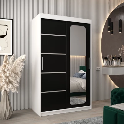 Zrcadlová skříň DONICELA 3 - 120 cm, bílá / černá