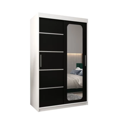 Zrcadlová skříň DONICELA 3 - 120 cm, bílá / černá