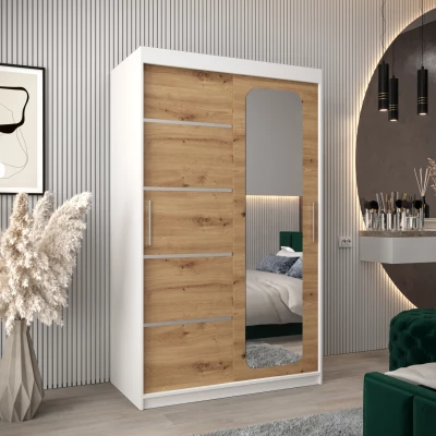 Zrcadlová skříň DONICELA 3 - 120 cm, bílá / artisan