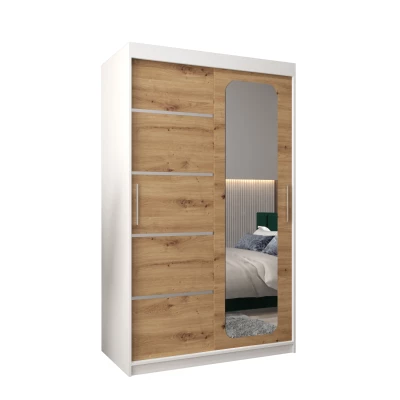 Zrcadlová skříň DONICELA 3 - 120 cm, bílá / artisan