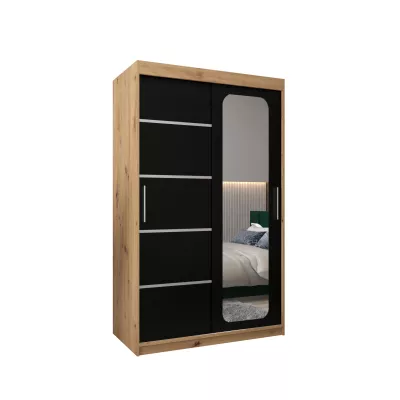 Zrcadlová skříň DONICELA 3 - 120 cm, artisan / černá