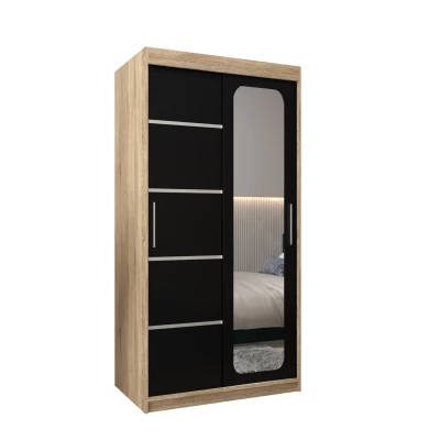 Zrcadlová skříň DONICELA 3 - 100 cm, sonoma / černá