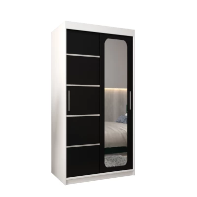 Zrcadlová skříň DONICELA 3 - 100 cm, bílá / černá