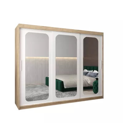 Zrcadlová skříň DONICELA 2 - 250 cm, sonoma / bílá
