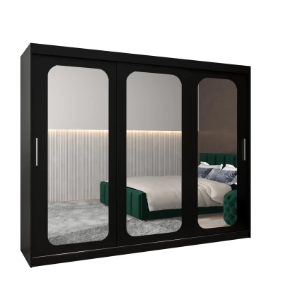 Zrcadlová skříň DONICELA 2 - 250 cm, černá