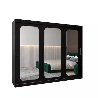 Zrcadlová skříň DONICELA 2 - 250 cm, černá