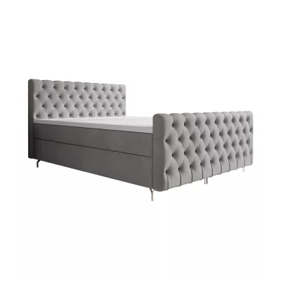 Čalouněná postel 140x200 ADRIA PLUS s úložným prostorem - světle šedá