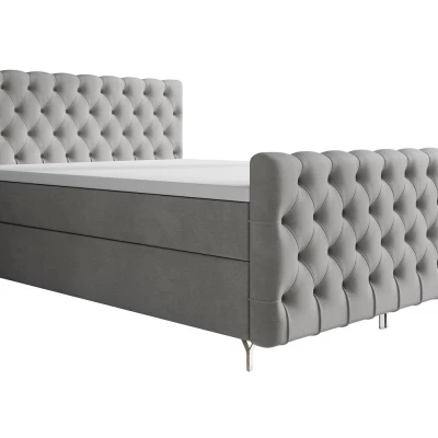 Čalouněná postel 160x200 ADRIA PLUS s úložným prostorem - světle šedá