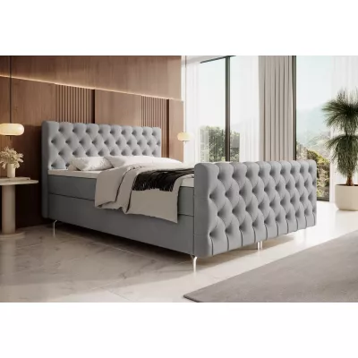 Čalouněná postel 120x200 ADRIA COMFORT PLUS s úložným prostorem - světle šedá