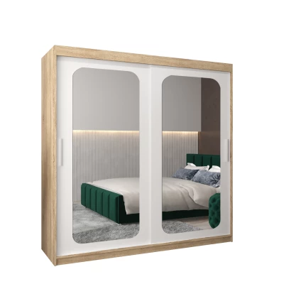 Zrcadlová skříň DONICELA 2 - 200 cm, sonoma / bílá