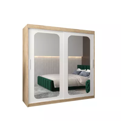 Zrcadlová skříň DONICELA 2 - 200 cm, sonoma / bílá