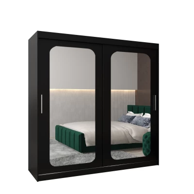 Zrcadlová skříň DONICELA 2 - 200 cm, černá