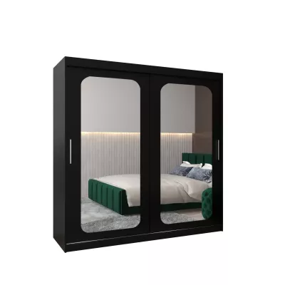 Zrcadlová skříň DONICELA 2 - 200 cm, černá