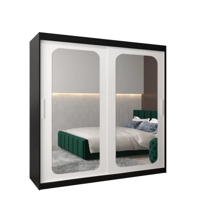 Zrcadlová skříň DONICELA 2 - 200 cm, černá / bílá