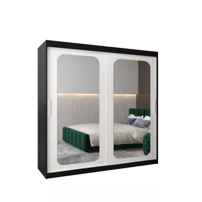 Zrcadlová skříň DONICELA 2 - 200 cm, černá / bílá