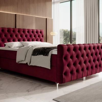 Čalouněná postel 120x200 ADRIA COMFORT PLUS s úložným prostorem - červená