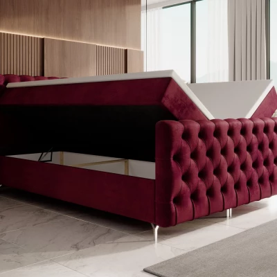 Čalouněná postel 140x200 ADRIA COMFORT PLUS s úložným prostorem - červená