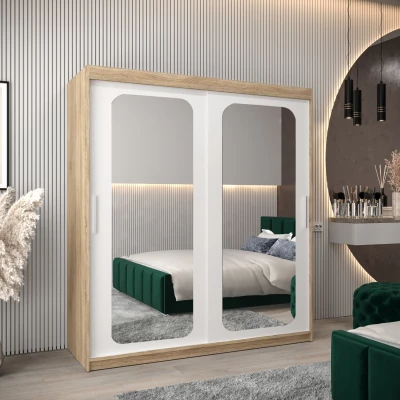 Zrcadlová skříň DONICELA 2 - 180 cm, sonoma / bílá