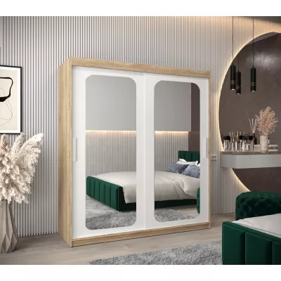 Zrcadlová skříň DONICELA 2 - 180 cm, sonoma / bílá