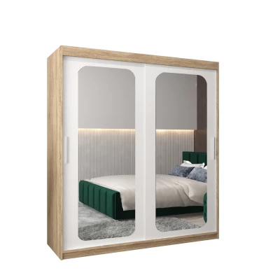 Zrcadlová skříň DONICELA 2 - 180 cm, sonoma / bílá