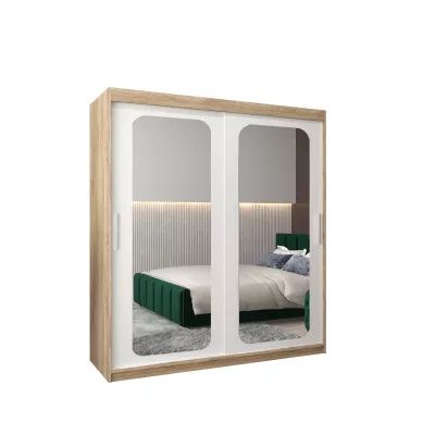 Zrcadlová skříň DONICELA 2 - 180 cm, sonoma / bílá