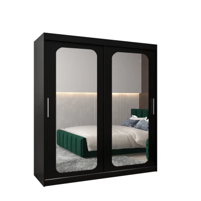 Zrcadlová skříň DONICELA 2 - 180 cm, černá