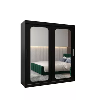 Zrcadlová skříň DONICELA 2 - 180 cm, černá