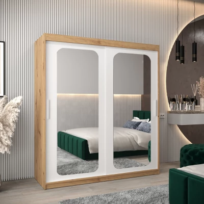 Zrcadlová skříň DONICELA 2 - 180 cm, artisan / bílá