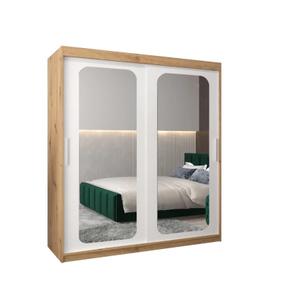 Zrcadlová skříň DONICELA 2 - 180 cm, artisan / bílá