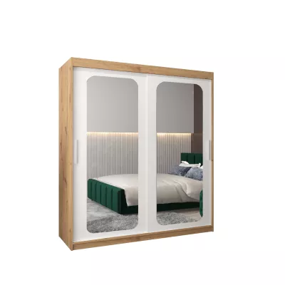 Zrcadlová skříň DONICELA 2 - 180 cm, artisan / bílá