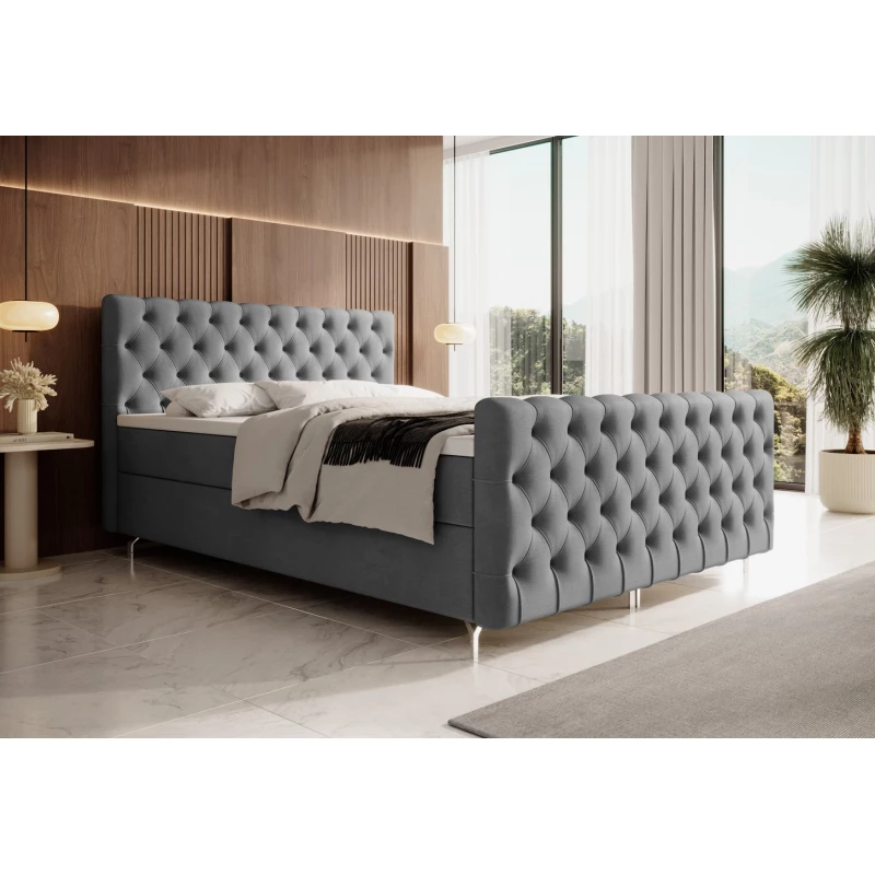 Čalouněná postel 120x200 ADRIA PLUS s úložným prostorem - šedá