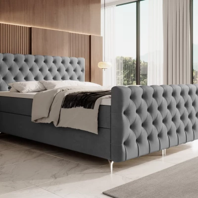 Čalouněná postel 120x200 ADRIA COMFORT PLUS s úložným prostorem - šedá