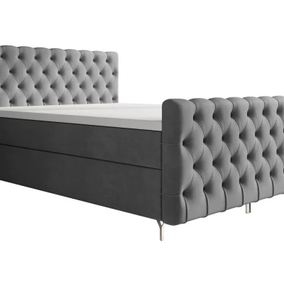 Čalouněná postel 200x200 ADRIA COMFORT PLUS s úložným prostorem - šedá