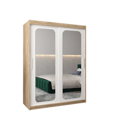 Zrcadlová skříň DONICELA 2 - 150 cm, sonoma / bílá