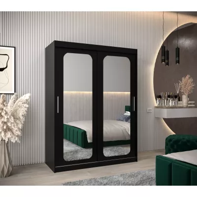 Zrcadlová skříň DONICELA 2 - 150 cm, černá
