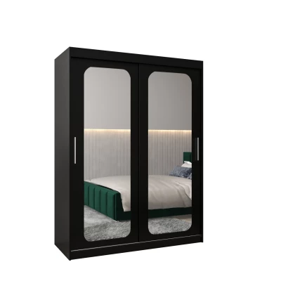 Zrcadlová skříň DONICELA 2 - 150 cm, černá