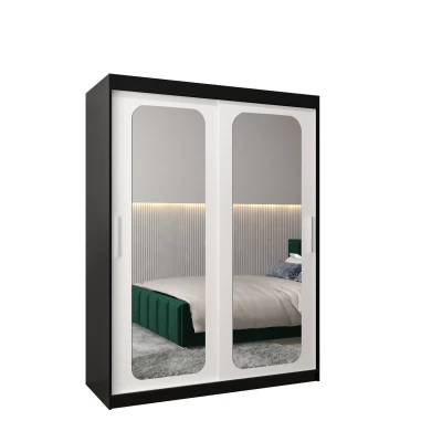 Zrcadlová skříň DONICELA 2 - 150 cm, černá / bílá