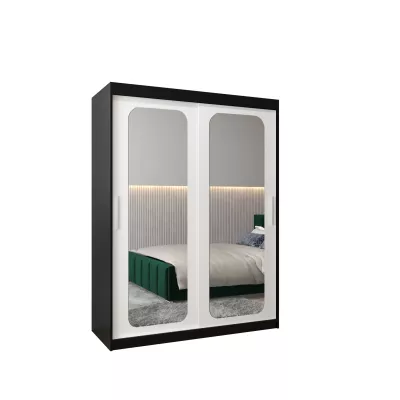 Zrcadlová skříň DONICELA 2 - 150 cm, černá / bílá