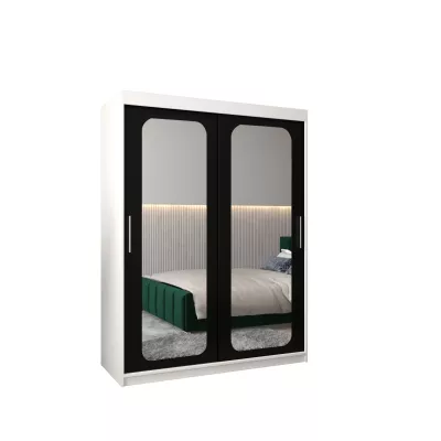 Zrcadlová skříň DONICELA 2 - 150 cm, bílá / černá