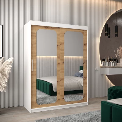 Zrcadlová skříň DONICELA 2 - 150 cm, bílá / artisan